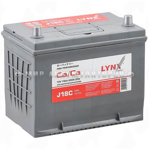 LYNXauto J18C 78 Ah о.п. JIS 95D26L 