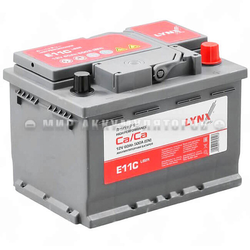 LYNXauto E11C  LB2R, 60 Ah о.п. низкий ETN 56077R 